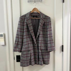 Thakoon Grey Blazer with Multicolored Plaid